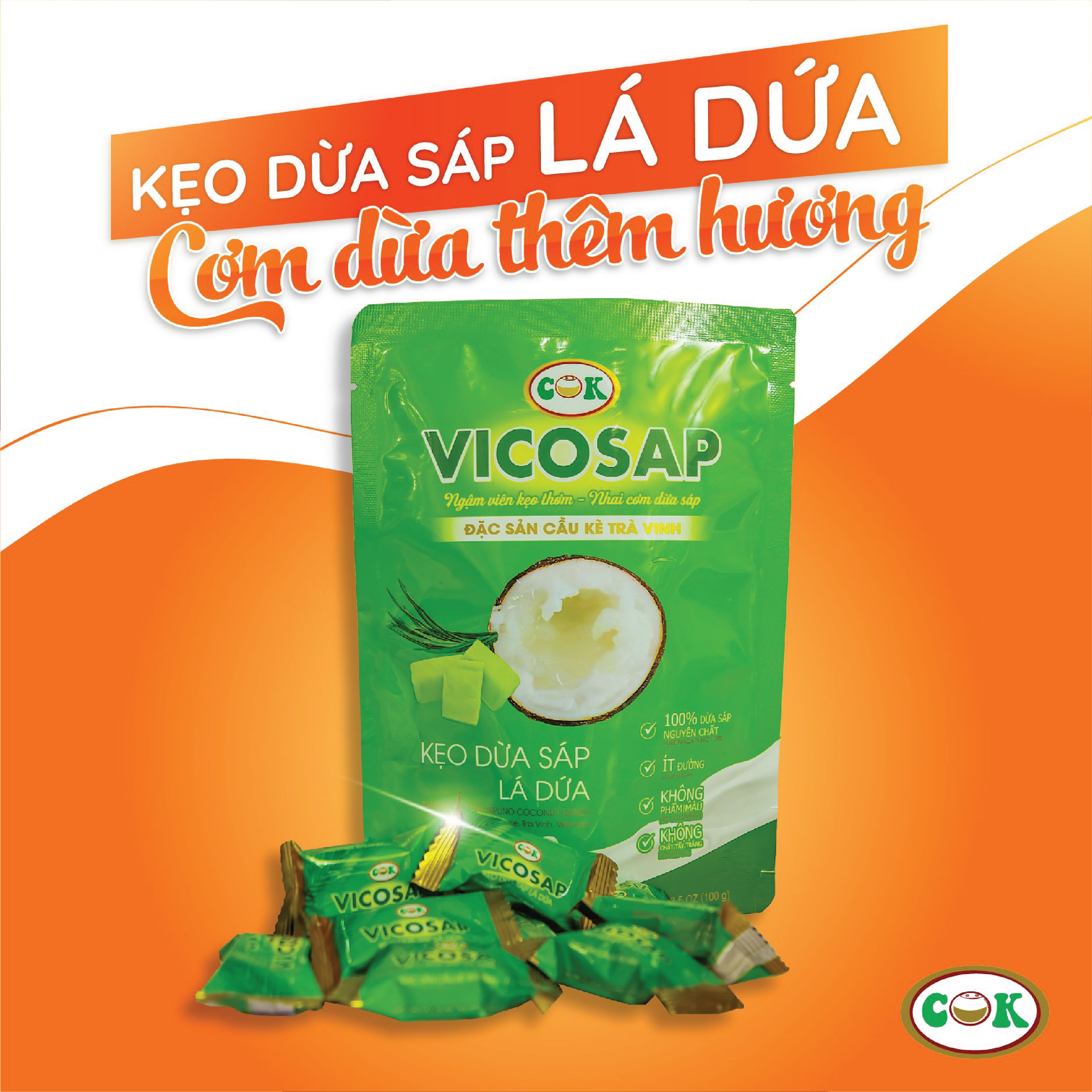 Kẹo Dừa vị ( Lá Dứa)