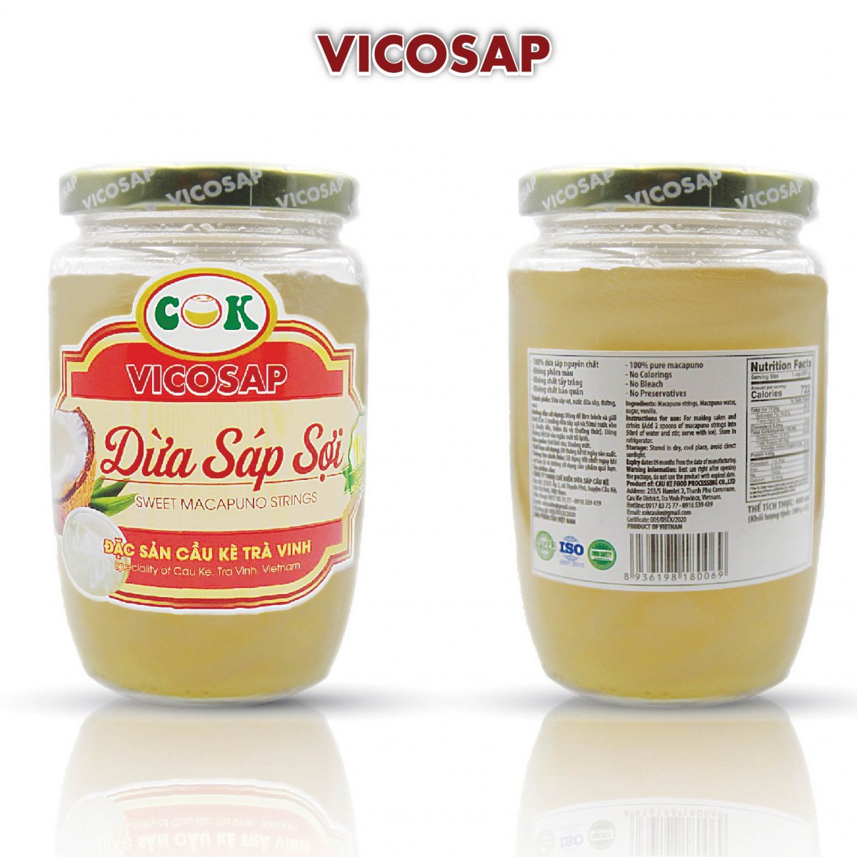 Cơm Dừa Sáp Sợi Vicosap 400ml