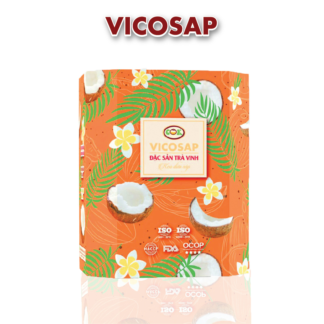 Kẹo Dừa Sáp mix 3 Vị Vicosap [Hộp 100g]